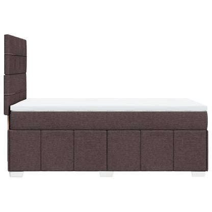 Giroletto a Molle con Materasso Marrone Scuro 100x200cm Tessuto | homemem39
