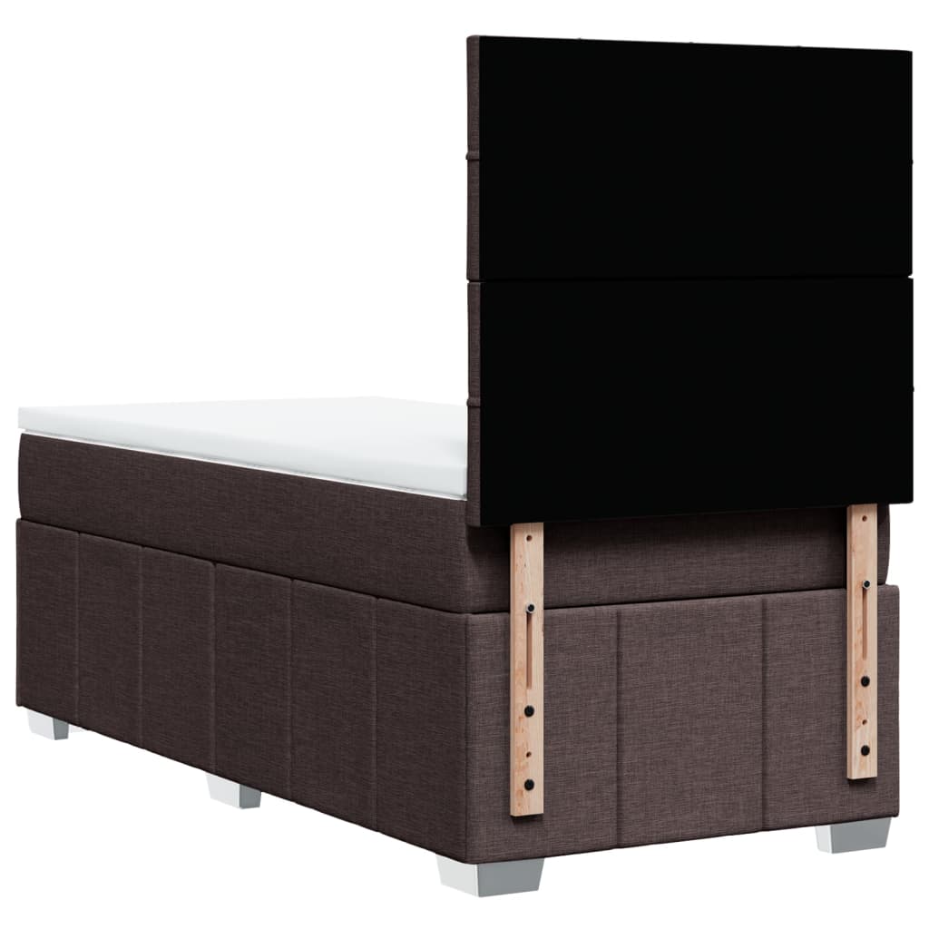 Giroletto a Molle con Materasso Marrone Scuro 100x200cm Tessuto | homemem39