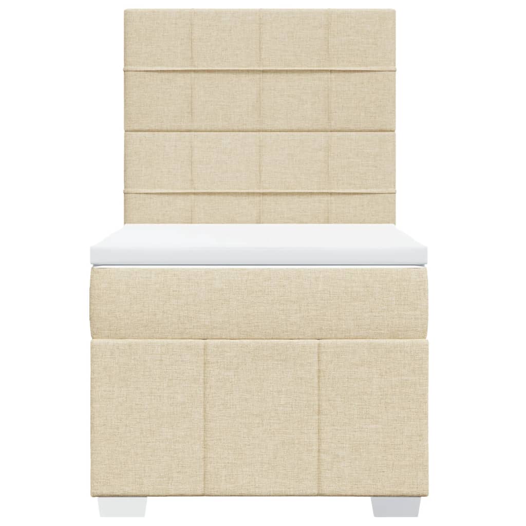 Giroletto a Molle con Materasso Crema 100x200 cm in Tessuto | homemem39