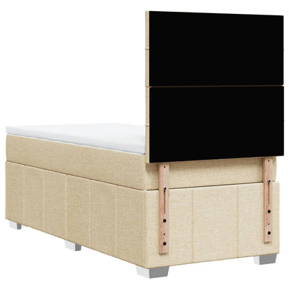 Giroletto a Molle con Materasso Crema 100x200 cm in Tessuto | homemem39