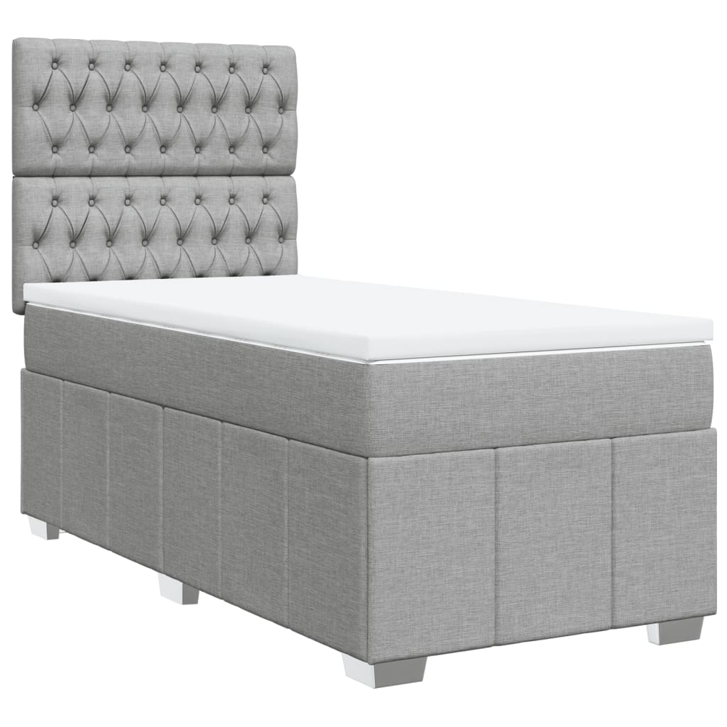 Giroletto a Molle con Materasso Grigio Chiaro100x200 cm Tessuto | homemem39