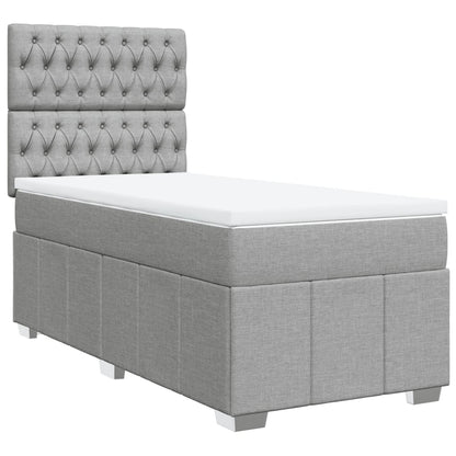 Giroletto a Molle con Materasso Grigio Chiaro100x200 cm Tessuto | homemem39