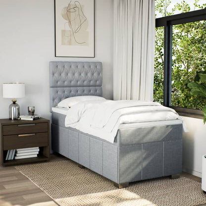Giroletto a Molle con Materasso Grigio Chiaro100x200 cm Tessuto | homemem39