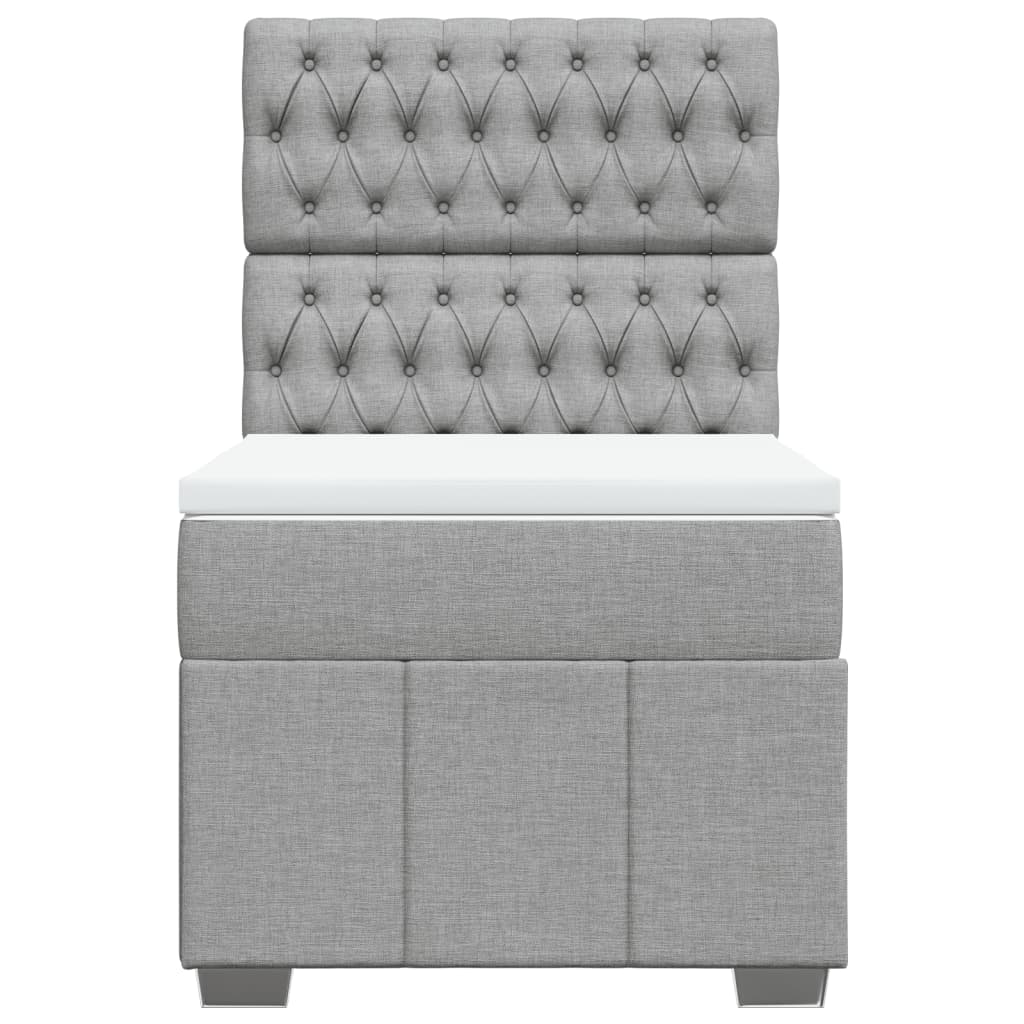 Giroletto a Molle con Materasso Grigio Chiaro100x200 cm Tessuto