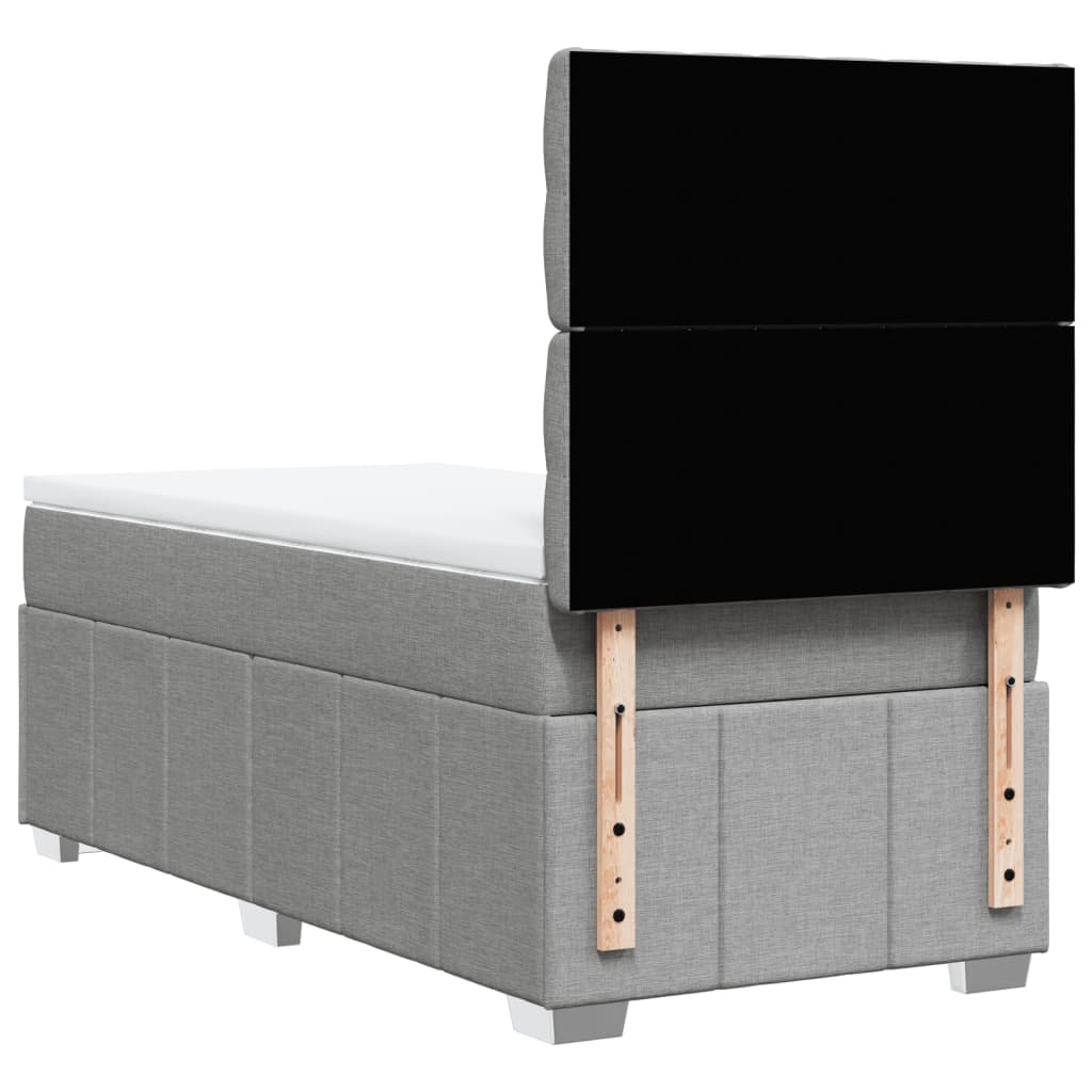 Giroletto a Molle con Materasso Grigio Chiaro100x200 cm Tessuto | homemem39