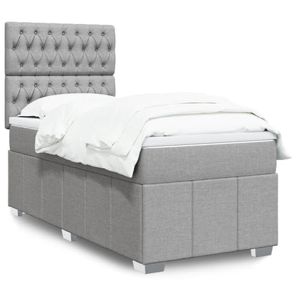 Giroletto a Molle con Materasso Grigio Chiaro100x200 cm Tessuto