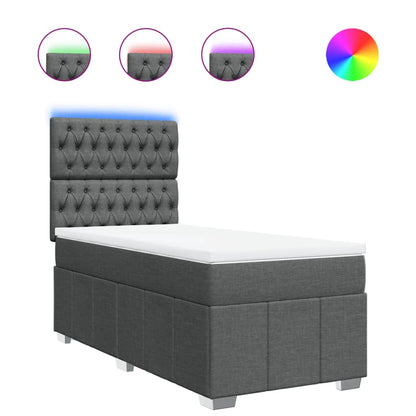 Giroletto a Molle con Materasso Grigio Scuro 100x200 cm Tessuto | homemem39