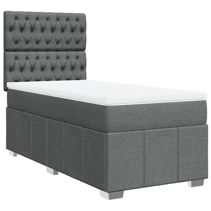 Giroletto a Molle con Materasso Grigio Scuro 100x200 cm Tessuto | homemem39
