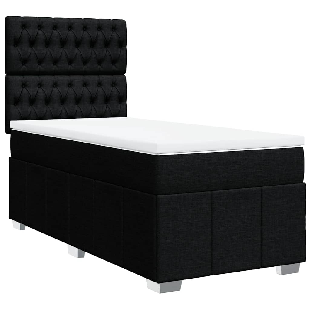 Giroletto a Molle con Materasso Nero 100x200 cm in Tessuto | homemem39
