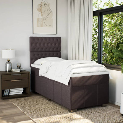 Giroletto a Molle con Materasso Marrone Scuro 100x200cm Tessuto | homemem39