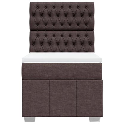 Giroletto a Molle con Materasso Marrone Scuro 100x200cm Tessuto | homemem39