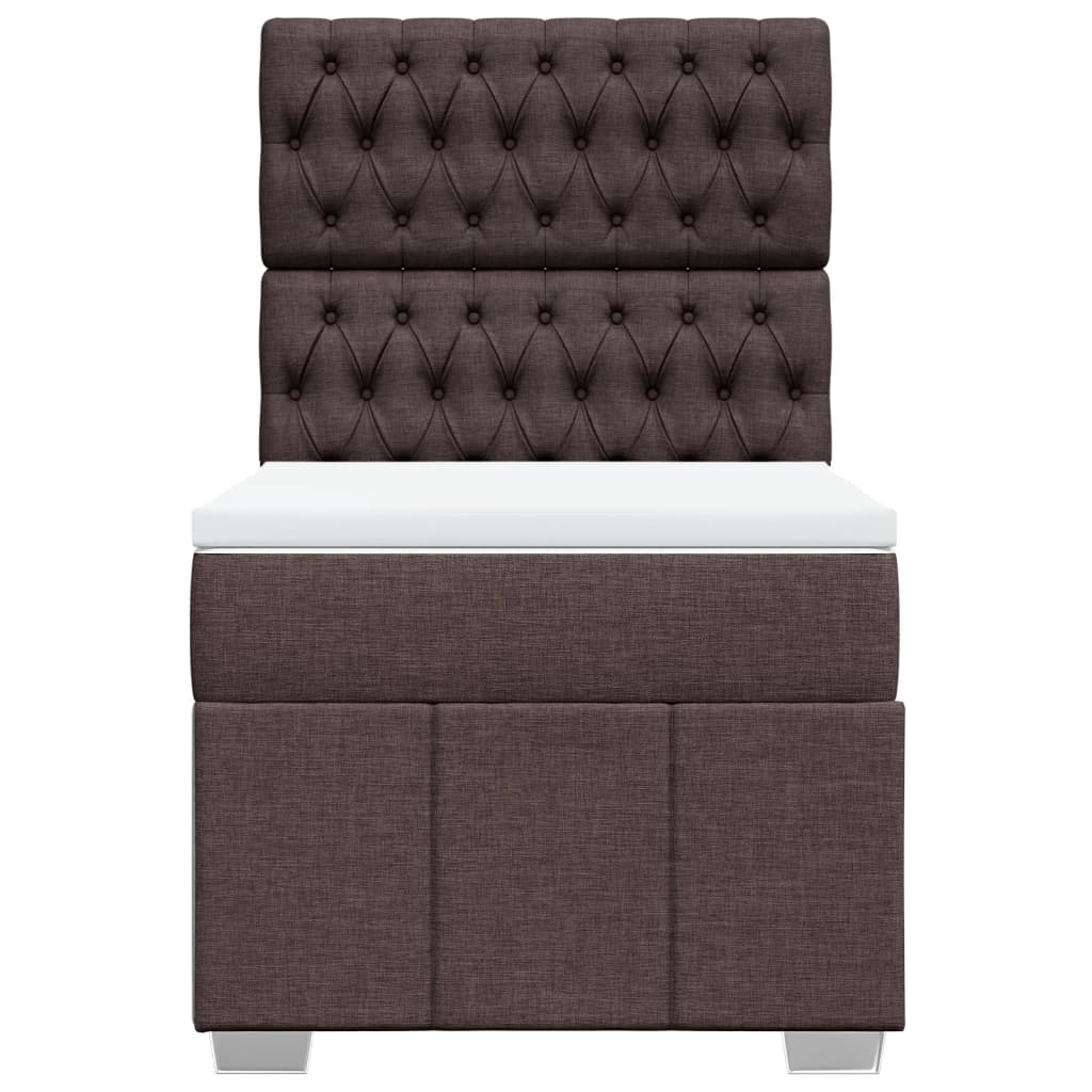 Giroletto a Molle con Materasso Marrone Scuro 100x200cm Tessuto