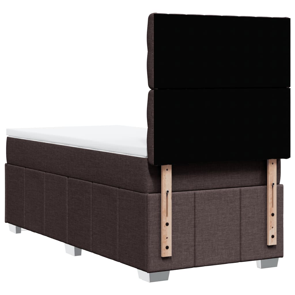 Giroletto a Molle con Materasso Marrone Scuro 100x200cm Tessuto | homemem39