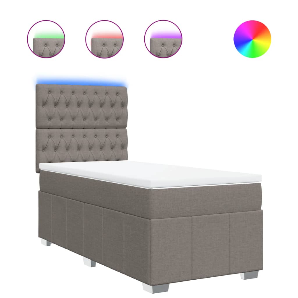Giroletto a Molle con Materasso Tortora 100x200 cm in Tessuto | homemem39