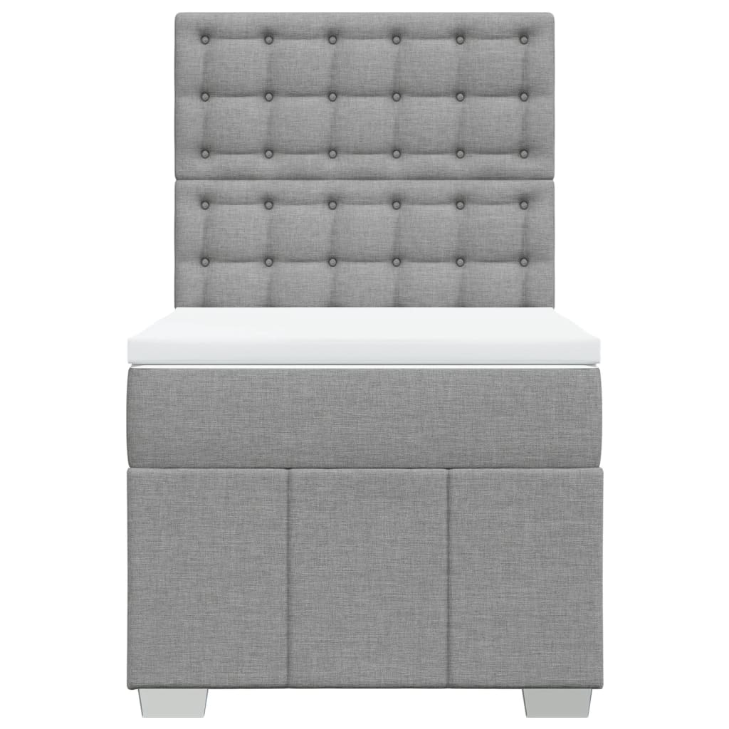 Giroletto a Molle con Materasso Grigio Chiaro100x200 cm Tessuto | homemem39