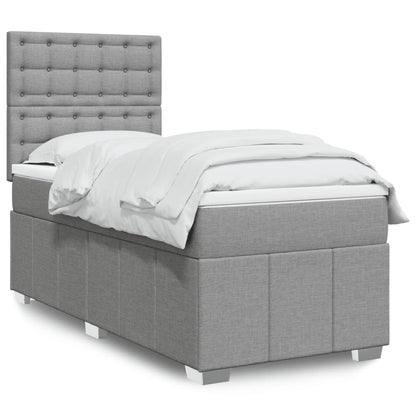 Giroletto a Molle con Materasso Grigio Chiaro100x200 cm Tessuto | homemem39