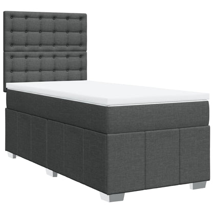 Giroletto a Molle con Materasso Grigio Scuro 100x200 cm Tessuto | homemem39