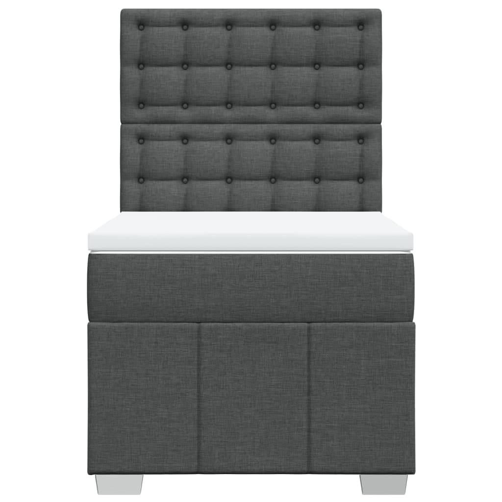 Giroletto a Molle con Materasso Grigio Scuro 100x200 cm Tessuto | homemem39