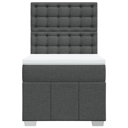 Giroletto a Molle con Materasso Grigio Scuro 100x200 cm Tessuto | homemem39