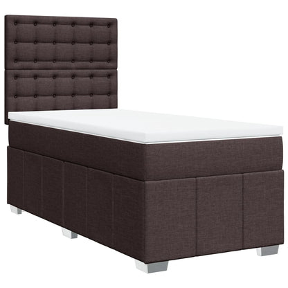 Giroletto a Molle con Materasso Marrone Scuro 100x200cm Tessuto | homemem39