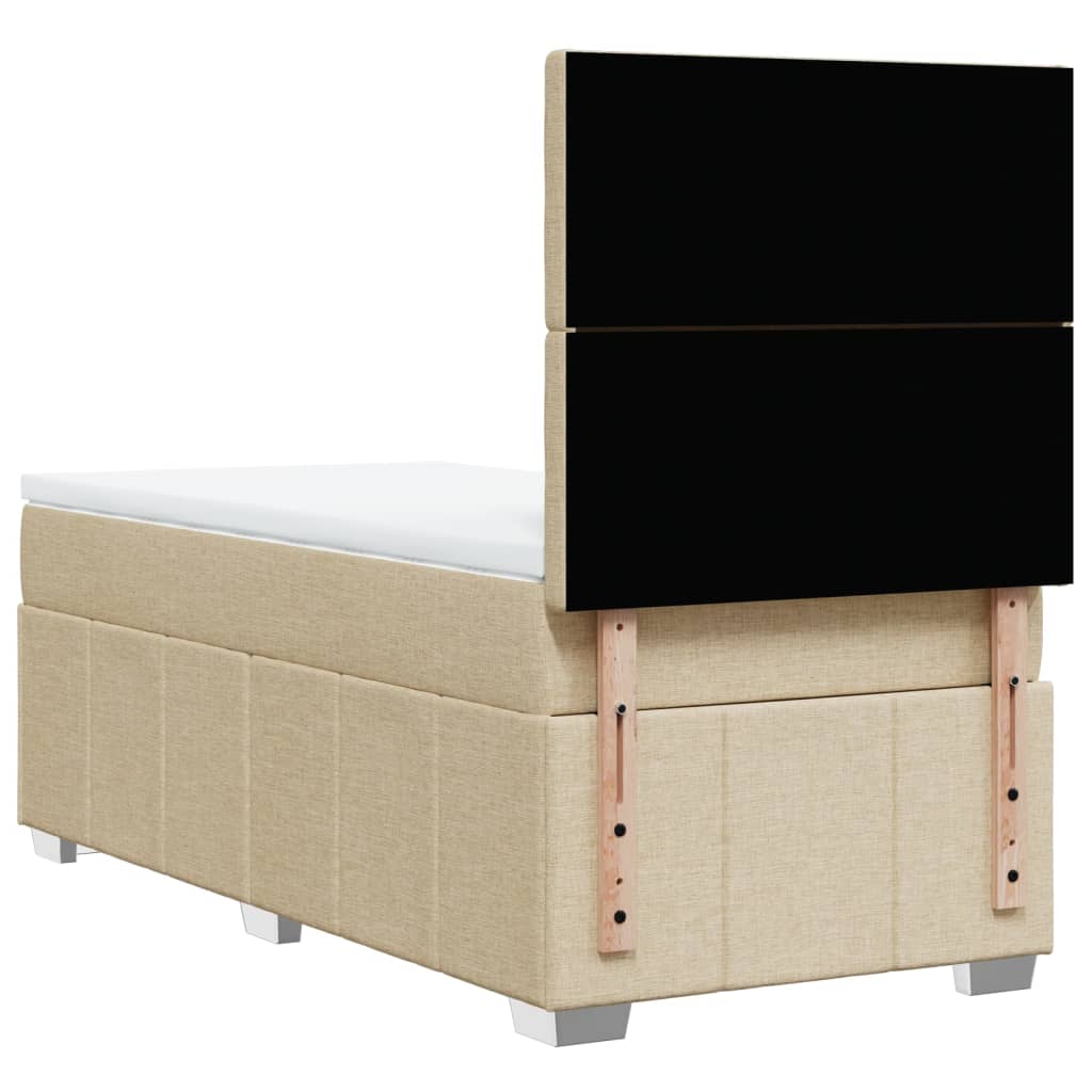 Giroletto a Molle con Materasso Crema 100x200 cm in Tessuto | homemem39