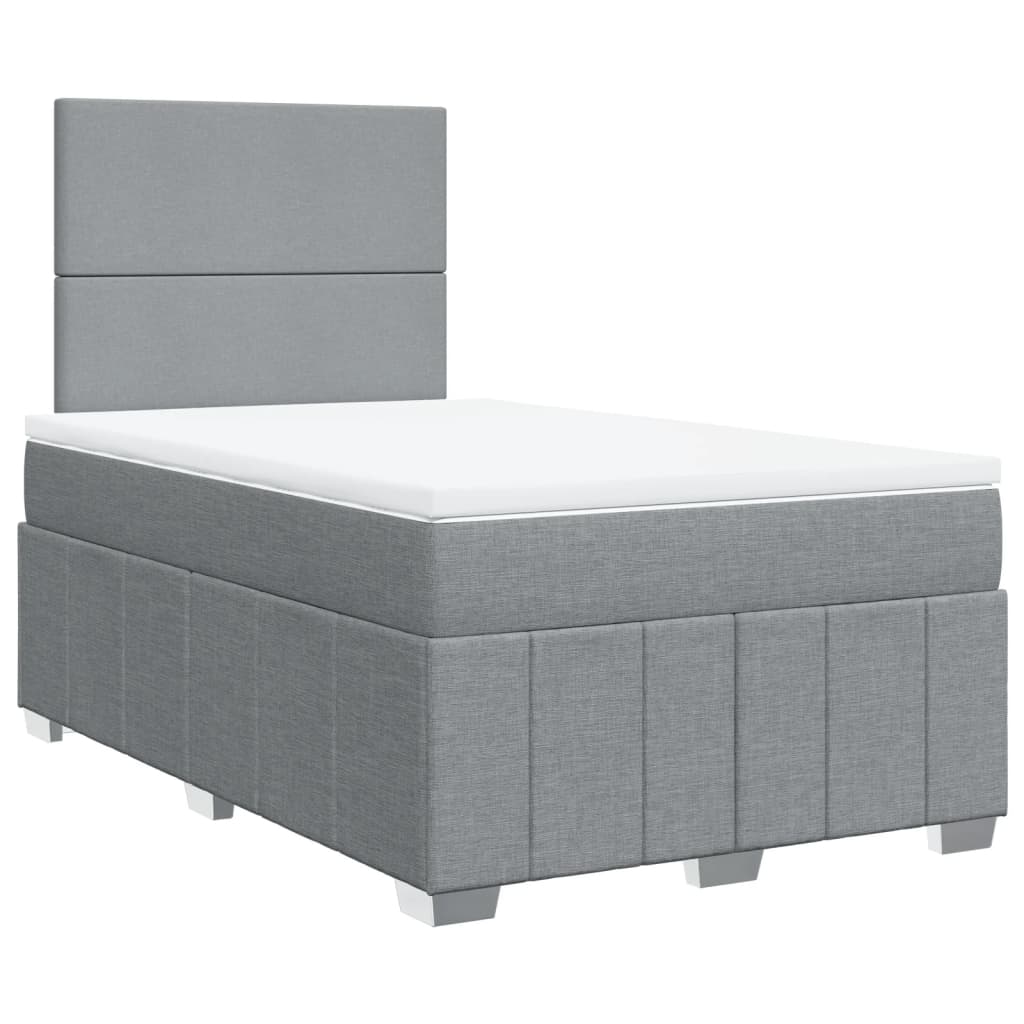 Giroletto a Molle con Materasso Grigio Chiaro 120x190cm Tessuto