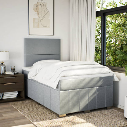 Giroletto a Molle con Materasso Grigio Chiaro 120x190cm Tessuto | homemem39