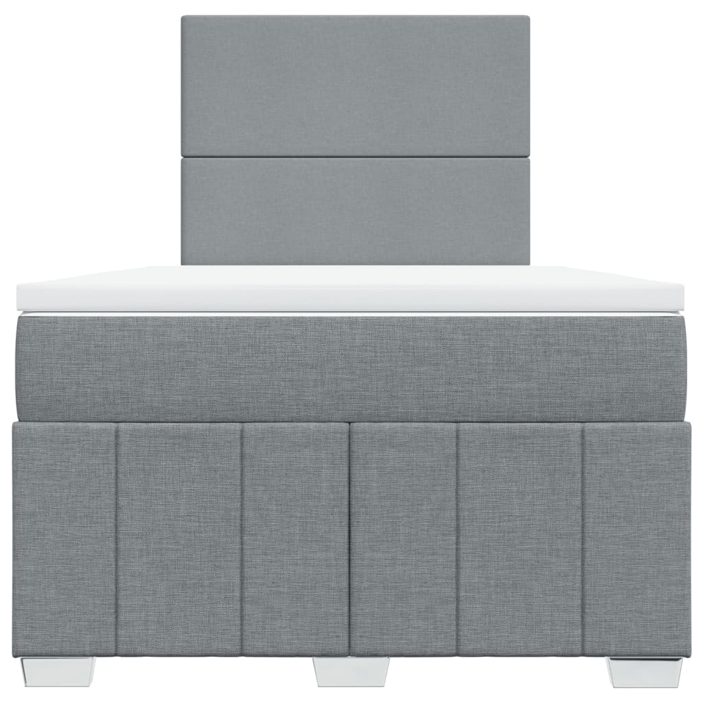 Giroletto a Molle con Materasso Grigio Chiaro 120x190cm Tessuto