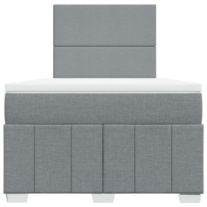 Giroletto a Molle con Materasso Grigio Chiaro 120x190cm Tessuto