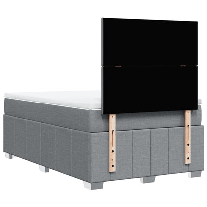 Giroletto a Molle con Materasso Grigio Chiaro 120x190cm Tessuto