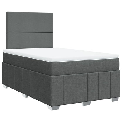 Giroletto a Molle con Materasso Grigio Scuro 120x190cm Tessuto