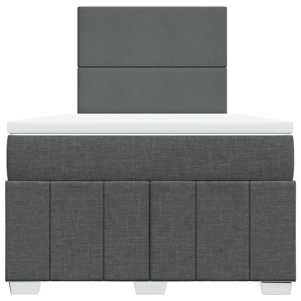 Giroletto a Molle con Materasso Grigio Scuro 120x190cm Tessuto