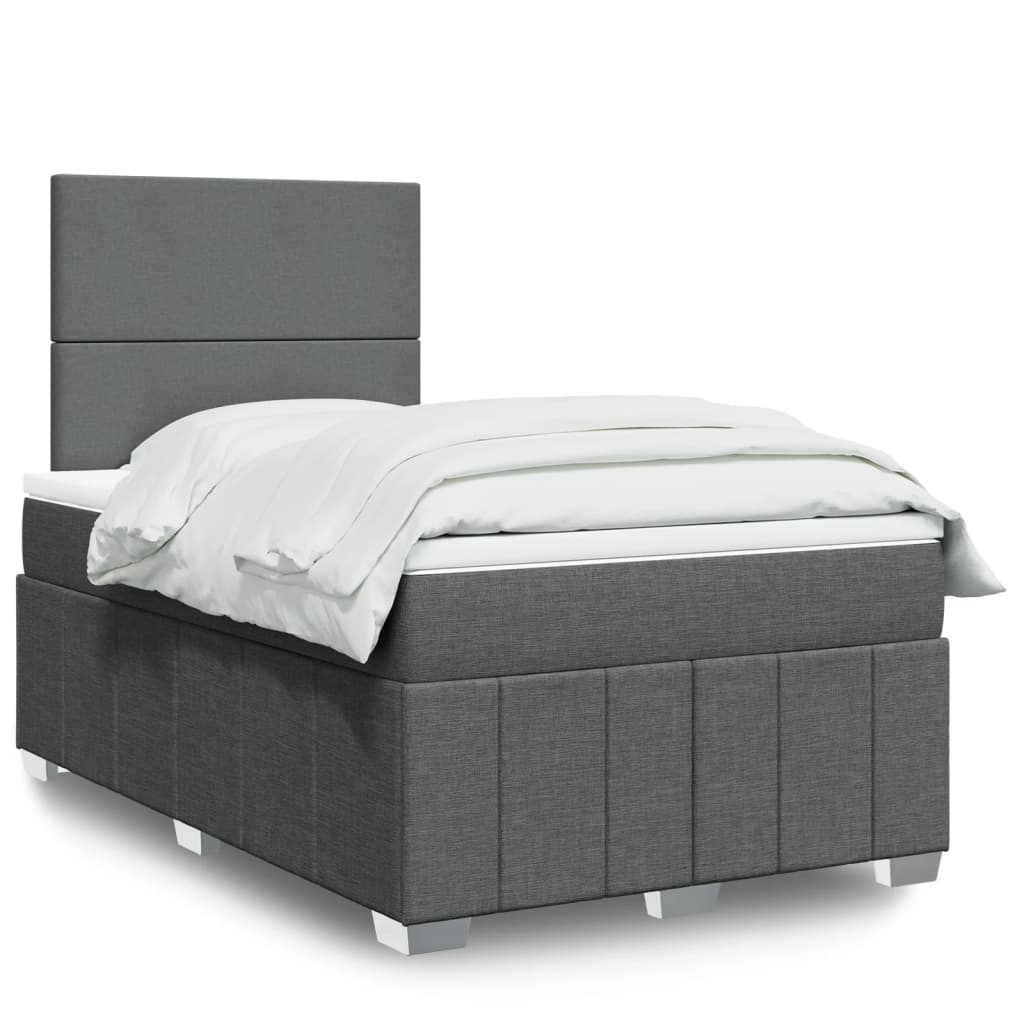 Giroletto a Molle con Materasso Grigio Scuro 120x190cm Tessuto