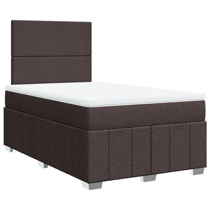Giroletto a Molle con Materasso Marrone Scuro 120x190cm Tessuto