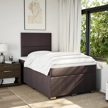 Giroletto a Molle con Materasso Marrone Scuro 120x190cm Tessuto | homemem39