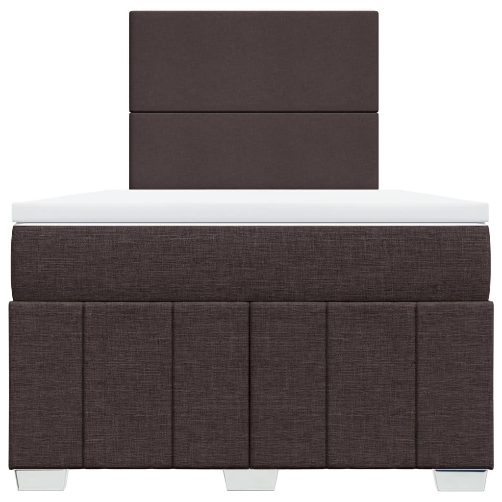 Giroletto a Molle con Materasso Marrone Scuro 120x190cm Tessuto