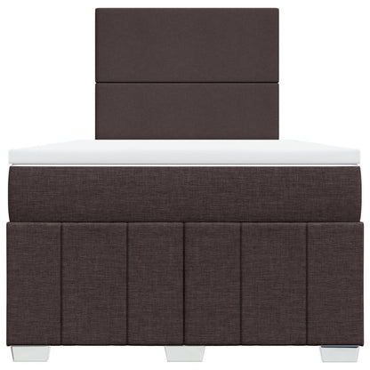 Giroletto a Molle con Materasso Marrone Scuro 120x190cm Tessuto
