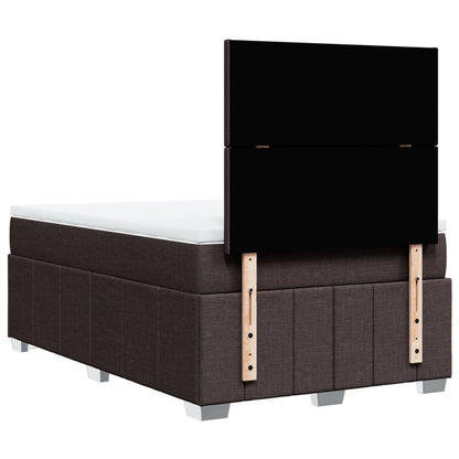 Giroletto a Molle con Materasso Marrone Scuro 120x190cm Tessuto