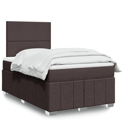 Giroletto a Molle con Materasso Marrone Scuro 120x190cm Tessuto | homemem39