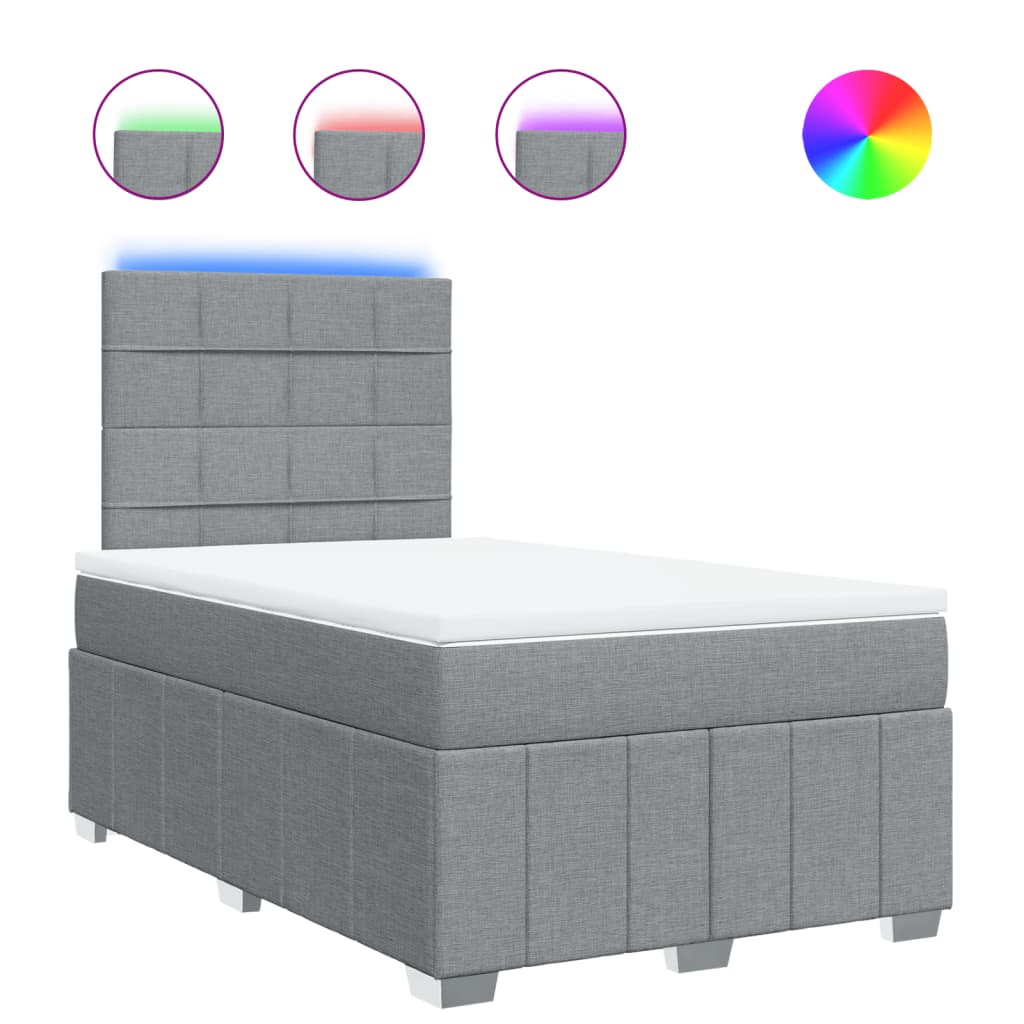 Giroletto a Molle con Materasso Grigio Chiaro 120x190cm Tessuto | homemem39