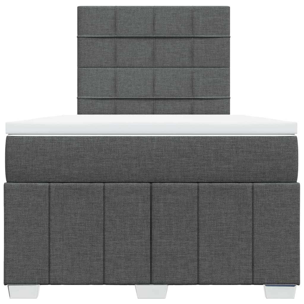 Giroletto a Molle con Materasso Grigio Scuro 120x190cm Tessuto