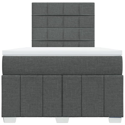 Giroletto a Molle con Materasso Grigio Scuro 120x190cm Tessuto