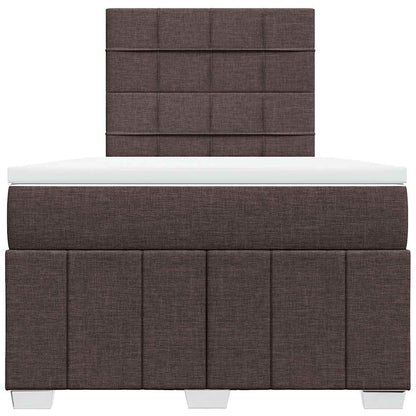 Giroletto a Molle con Materasso Marrone Scuro 120x190cm Tessuto