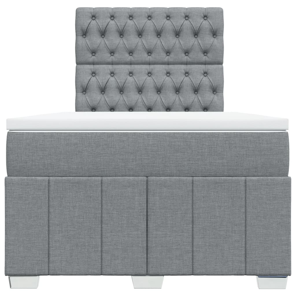 Giroletto a Molle con Materasso Grigio Chiaro 120x190cm Tessuto