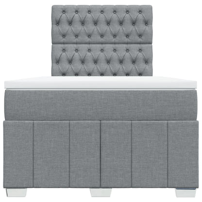 Giroletto a Molle con Materasso Grigio Chiaro 120x190cm Tessuto