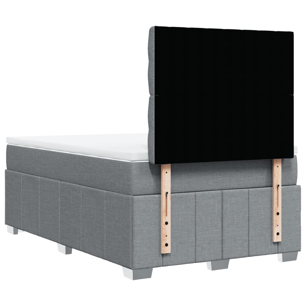 Giroletto a Molle con Materasso Grigio Chiaro 120x190cm Tessuto