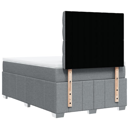 Giroletto a Molle con Materasso Grigio Chiaro 120x190cm Tessuto