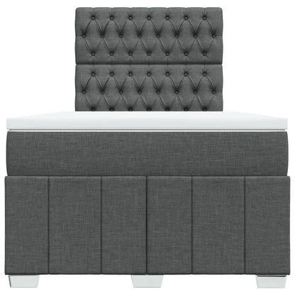 Giroletto a Molle con Materasso Grigio Scuro 120x190cm Tessuto