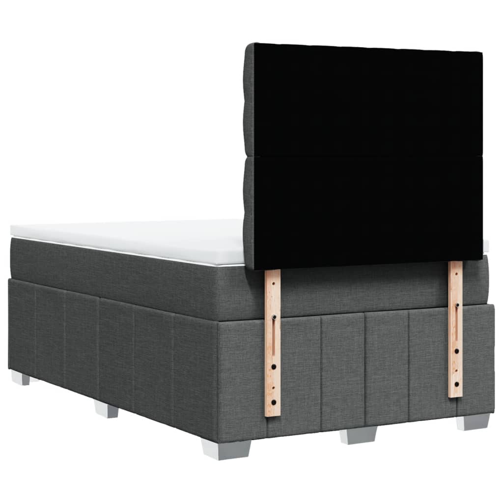 Giroletto a Molle con Materasso Grigio Scuro 120x190cm Tessuto