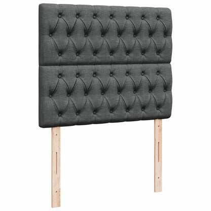 Giroletto a Molle con Materasso Grigio Scuro 120x190cm Tessuto